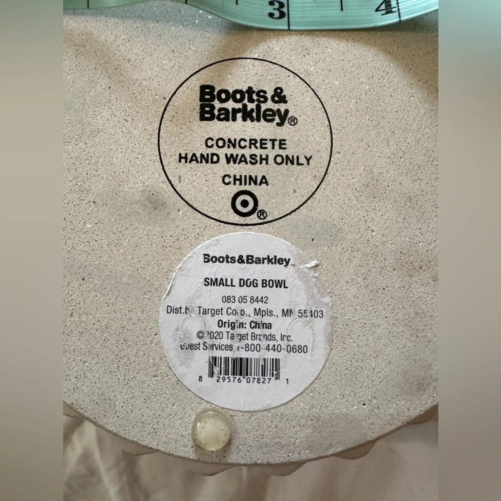 Boots & Barkley Small Pet Bowl, Concrete Outer Bowl with Stainless Steel Bowl